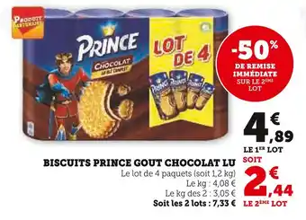 Super U Lu Biscuits Prince Gout Chocolat offre