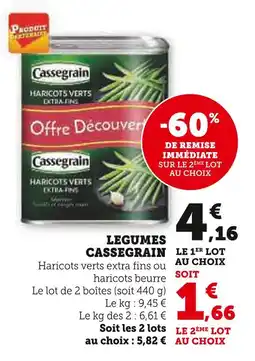 Super U Cassegrain Légumes offre