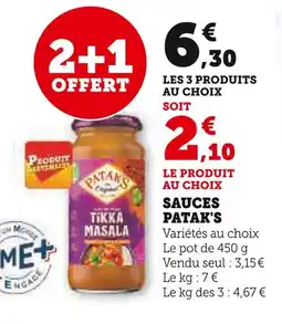 Super U PATAK'S Sauces offre