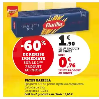 Super U BARILLA Pâtes offre