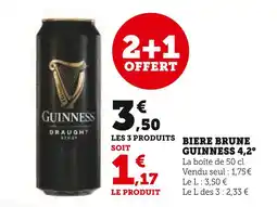 Super U GUINNESS Biere brune 4,2° offre