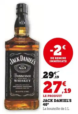 Super U Jack Daniel's 40° offre