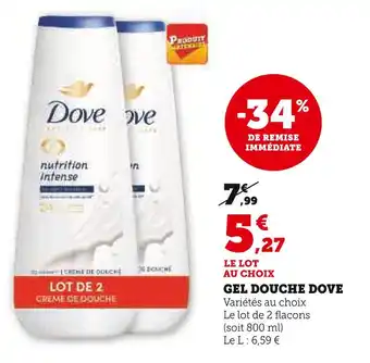 Super U DOVE Gel Douche offre