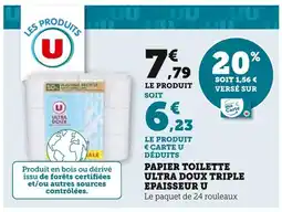 Super U U Papier toilette ultra doux triple epaisseur offre