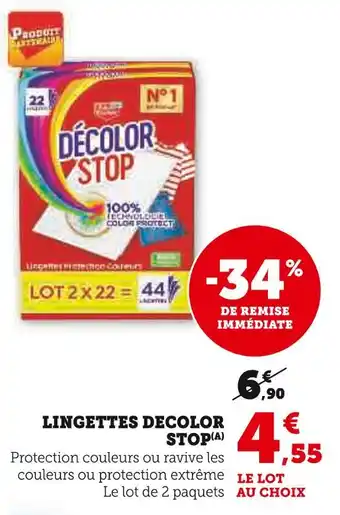 Super U DECOLOR STOP Lingettes offre