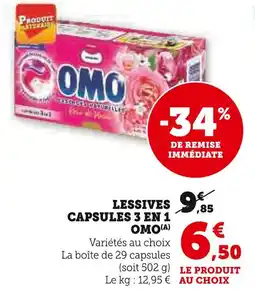 Super U OMO Lessives capsules 3 en 1(a) offre