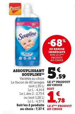 Super U Soupline Assouplissant(A) offre