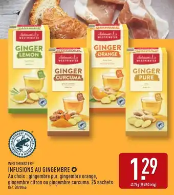 ALDI WESTMINSTER Infusions au gingembre offre