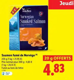 Lidl nautica Saumon fumé de Norvège offre