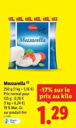 Lidl MILBONA Mozzarella offre