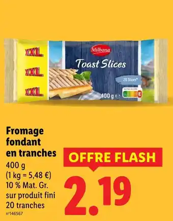 Lidl Milbona Fromage fondant en tranches offre