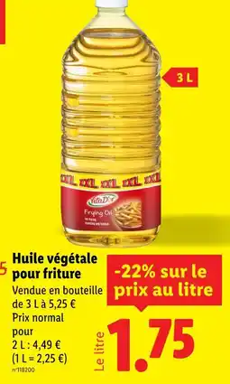 Lidl VITA D'OR Huile végétale pour friture offre