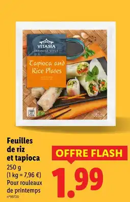 Lidl VITASIA Feuilles de riz et tapioca offre