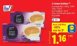 Lidl Envia 2 crèmes brûlées offre