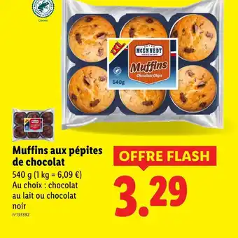 Lidl McEnnedy Muffins aux pépites de chocolat offre