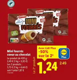 Lidl Sondey Mini fourrés coeur au chocolat offre