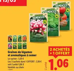 Lidl Biologiques Semences Graines de légumes et aromatiques à semer offre