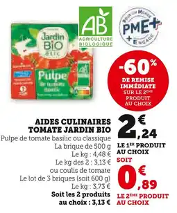 U Express Jardin Bio Aides culinaires tomate offre