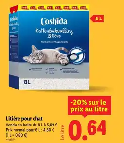 Lidl COSHIDA Litière pour chat offre