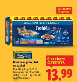 Lidl Coshida Bouchées pour chat en sachet offre