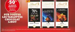 U Express LINDT -50% de remise immédiate sur toutes les tablettes chocolat lindt offre