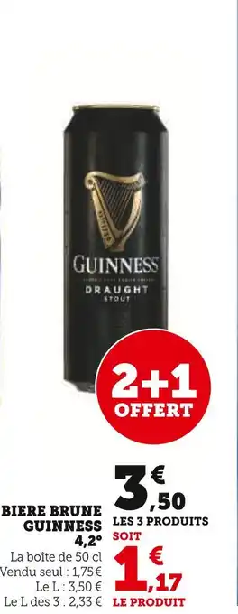 U Express Guinness Bière brune 4,2° offre