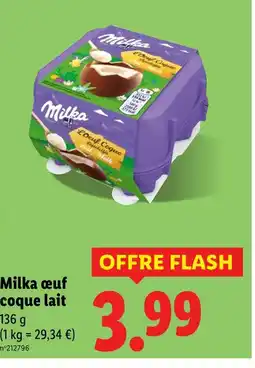 Lidl Milka Milka œuf coque lait offre