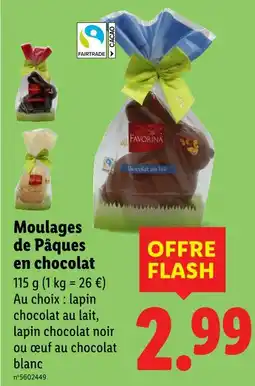 Lidl Favorina Moulages de Pâques en chocolat offre