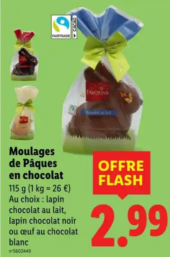 Lidl Favorina Moulages de Pâques en chocolat offre