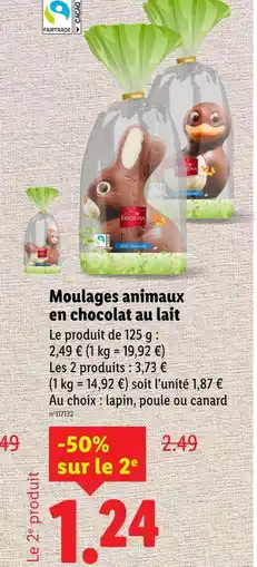 Lidl Favorina Moulages animaux en chocolat au lait offre