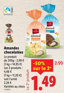 Lidl FAVORINA Amandes chocolatées offre