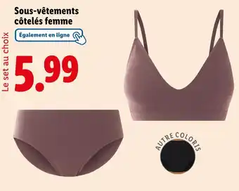 Lidl esmara Sous-vêtements côtelés femme offre