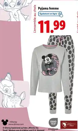 Lidl Disney Pyjama femme offre