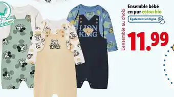 Lidl Disney baby Ensemble bébé en pur coton bio offre