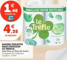 Utile Papier toilette maxi feuilles le trèfle offre