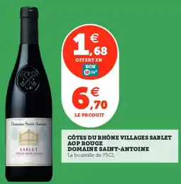 Utile Côtes du rhône villages sablet aop rouge domaine saint-antoine offre