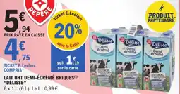 E.Leclerc Express Lait uht demi-écrémé briques délisse offre