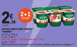 E.Leclerc Express Activia fruits goût fraise danone offre