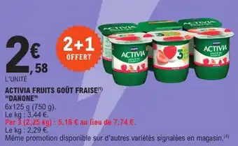 E.Leclerc Express Activia fruits goût fraise danone offre