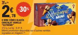 E.Leclerc Express 8 mini cônes glacés chocolat vanille extrême offre