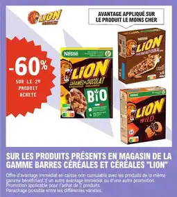 E.Leclerc Express Sur les produits présents en magasin de la gamme barres céréales et céréales lion offre