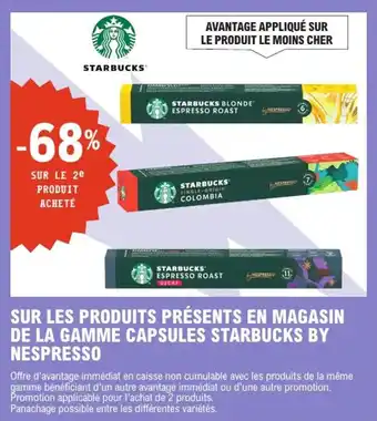 E.Leclerc Express Sur les produits présents en magasin de la gamme capsules starbucks by nespresso offre