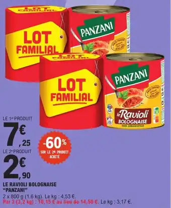 E.Leclerc Express Le ravioli bolognaise panzani offre