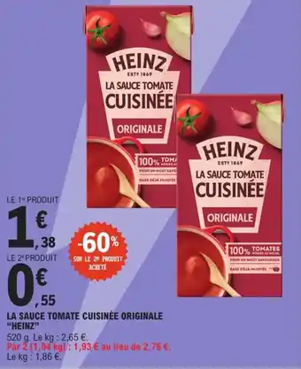 E.Leclerc Express La sauce tomate cuisinée originale heinz offre