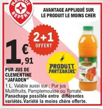 E.Leclerc Express Pur jus de clementine jafaden offre