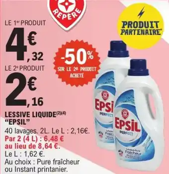 E.Leclerc Express Lessive liquide epsil offre