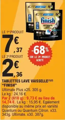 E.Leclerc Express Tablettes lave vaisselle finish offre