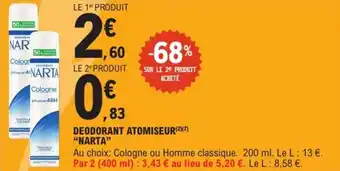 E.Leclerc Express Deodorant atomiseur narta offre