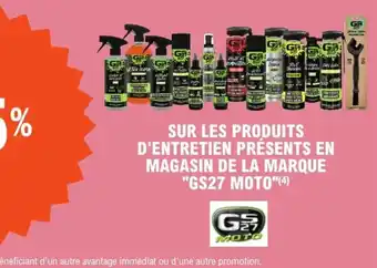 E.Leclerc L'Auto Sur les produits d'entretien présents en magasin de la marque gs27 moto offre