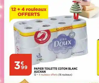 Papier Toilette Coton Blanc Auchan